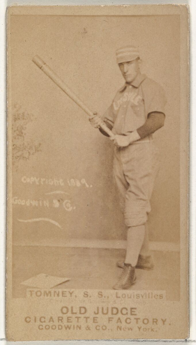 Philip H. "Buster" Tomney, Shortstop, Louisville Colonels, from the Old Judge series (N172) for Old Judge Cigarettes, Issued by Goodwin &amp; Company, Albumen photograph 