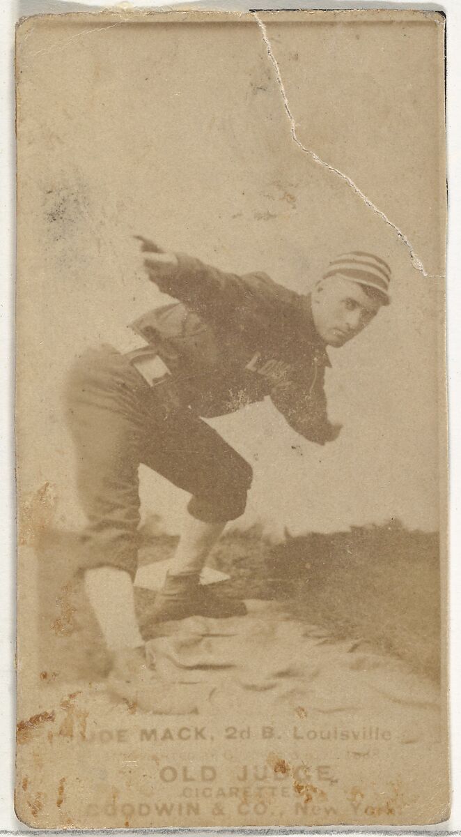 Joseph "Reddy" Mack, 2nd Base, Louisville Colonels, from the Old Judge series (N172) for Old Judge Cigarettes, Issued by Goodwin &amp; Company, Albumen photograph 