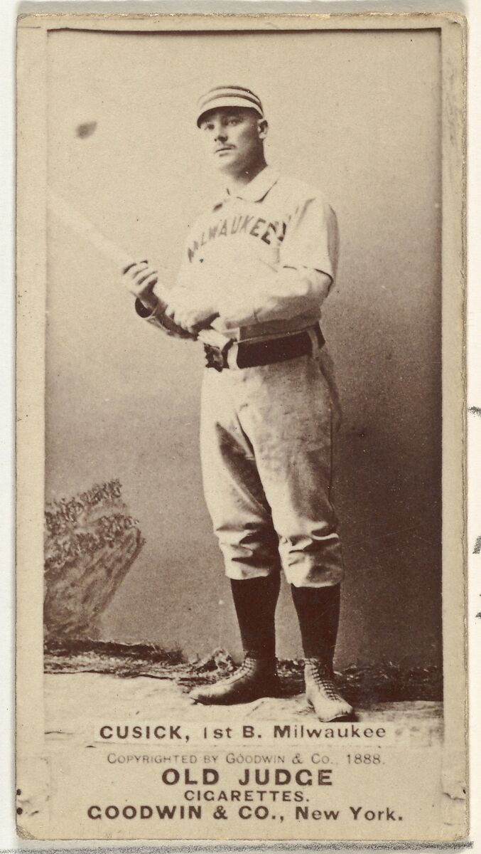 Andrew J. "Andy" Cusick, 1st Base, Milwaukee, from the Old Judge series (N172) for Old Judge Cigarettes, Issued by Goodwin &amp; Company, Albumen photograph 