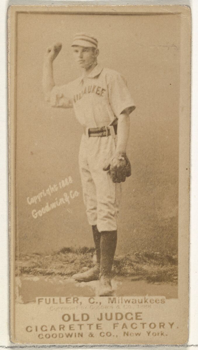 William E. "Will" Fuller, Catcher, Milwaukee, from the Old Judge series (N172) for Old Judge Cigarettes, Issued by Goodwin &amp; Company, Albumen photograph 