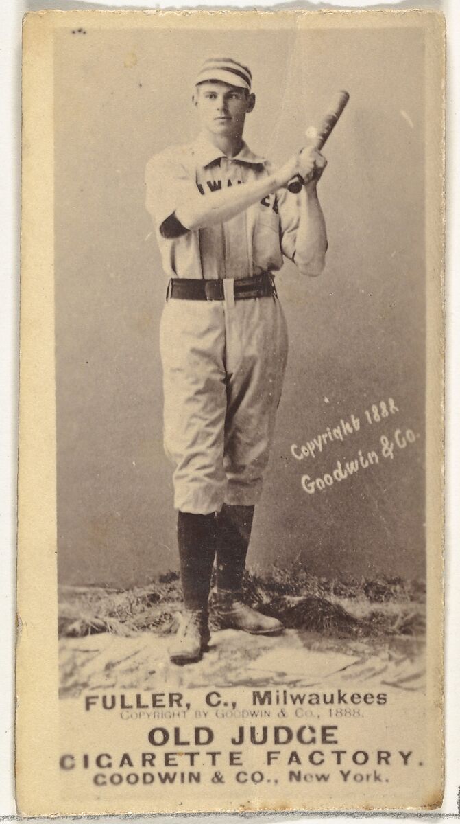William E. "Will" Fuller, Catcher, Milwaukee, from the Old Judge series (N172) for Old Judge Cigarettes, Issued by Goodwin &amp; Company, Albumen photograph 