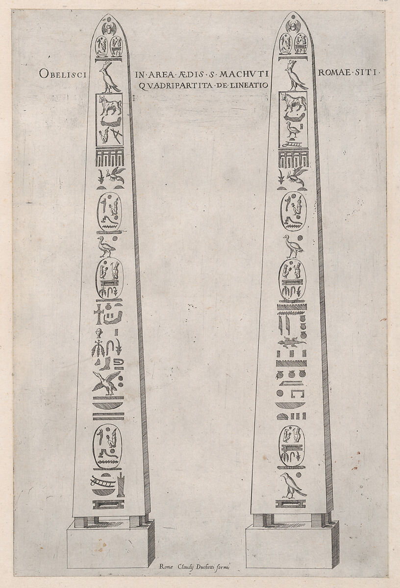 Egyptian Obelisk, from "Speculum Romanae Magnificentiae", Etienne DuPérac (French, ca. 1535–1604), Engraving 