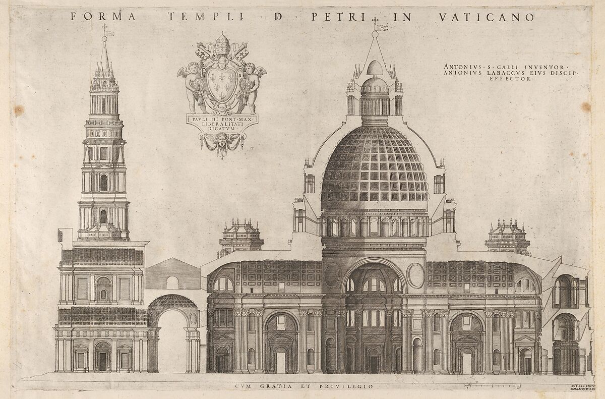 After Antonio da Labacco | Design for the Basilica of St. Peter's in ...