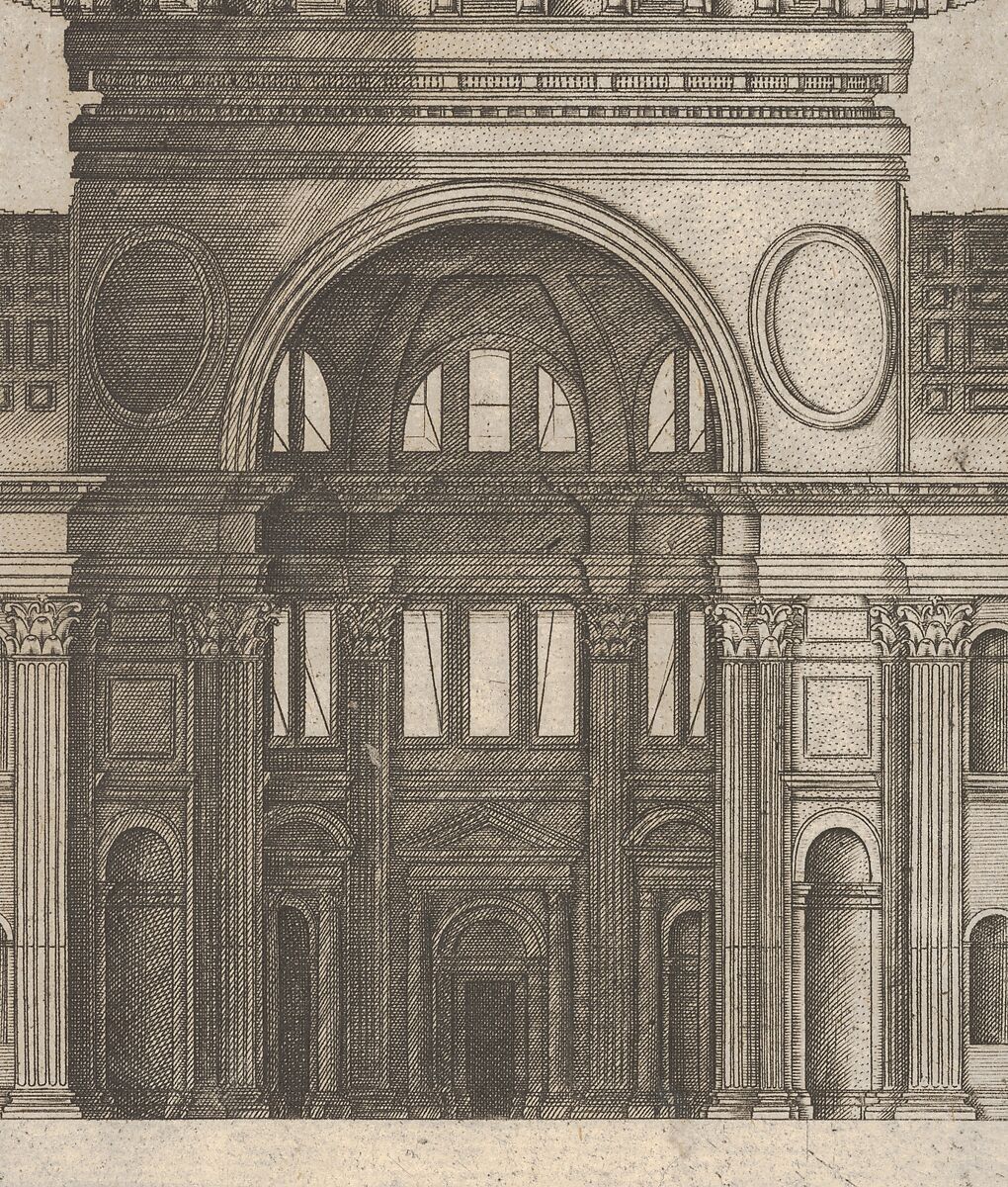 Design for the Basilica of St. Peter's in the Vatican, from "Speculum Romanae Magnificentiae", After Antonio da Labacco (Italian, near Vigevano ca. 1495–after 1567), Engraving