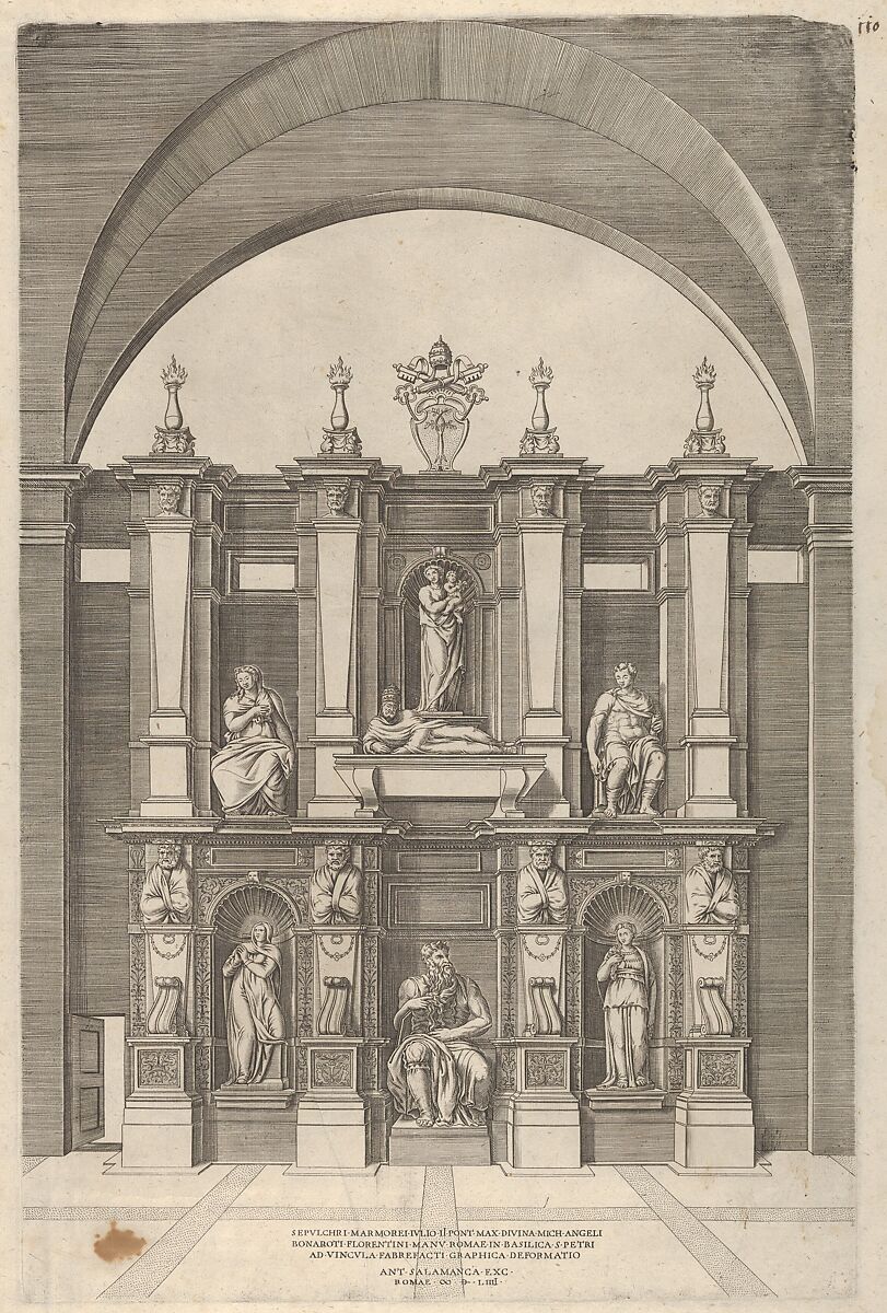 Sepulchre of Julius II, from "Speculum Romanae Magnificentiae", Anonymous, Engraving 