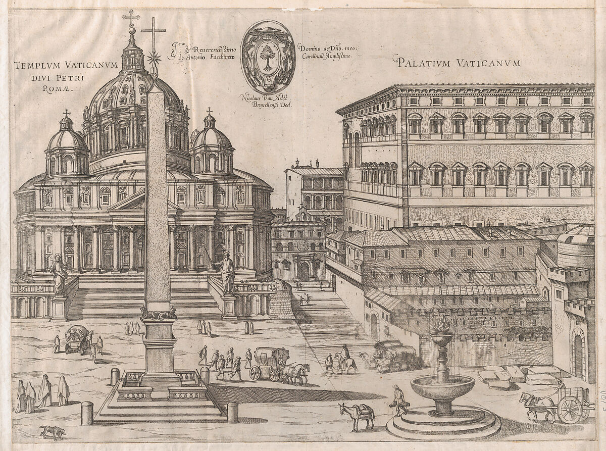 St. Peter's, from "Speculum Romanae Magnificentiae", Anonymous, Engraving and etching 