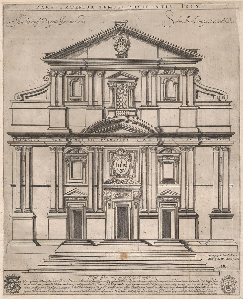 The Gesù, Rome, from "Speculum Romanae Magnificentiae", Giovanni Ambrogio Brambilla (Italian, active Rome, 1575–99), Engraving 