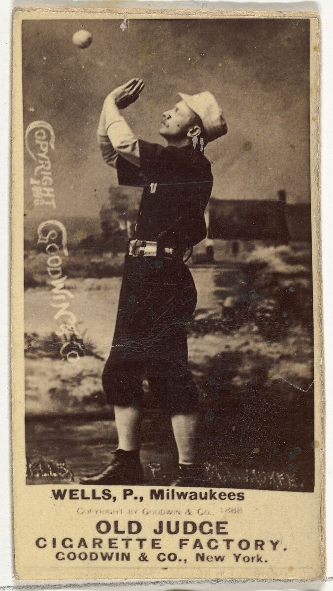 Frank D. Wells, Pitcher, Milwaukee, from the Old Judge series (N172) for Old Judge Cigarettes, Issued by Goodwin &amp; Company, Albumen photograph 