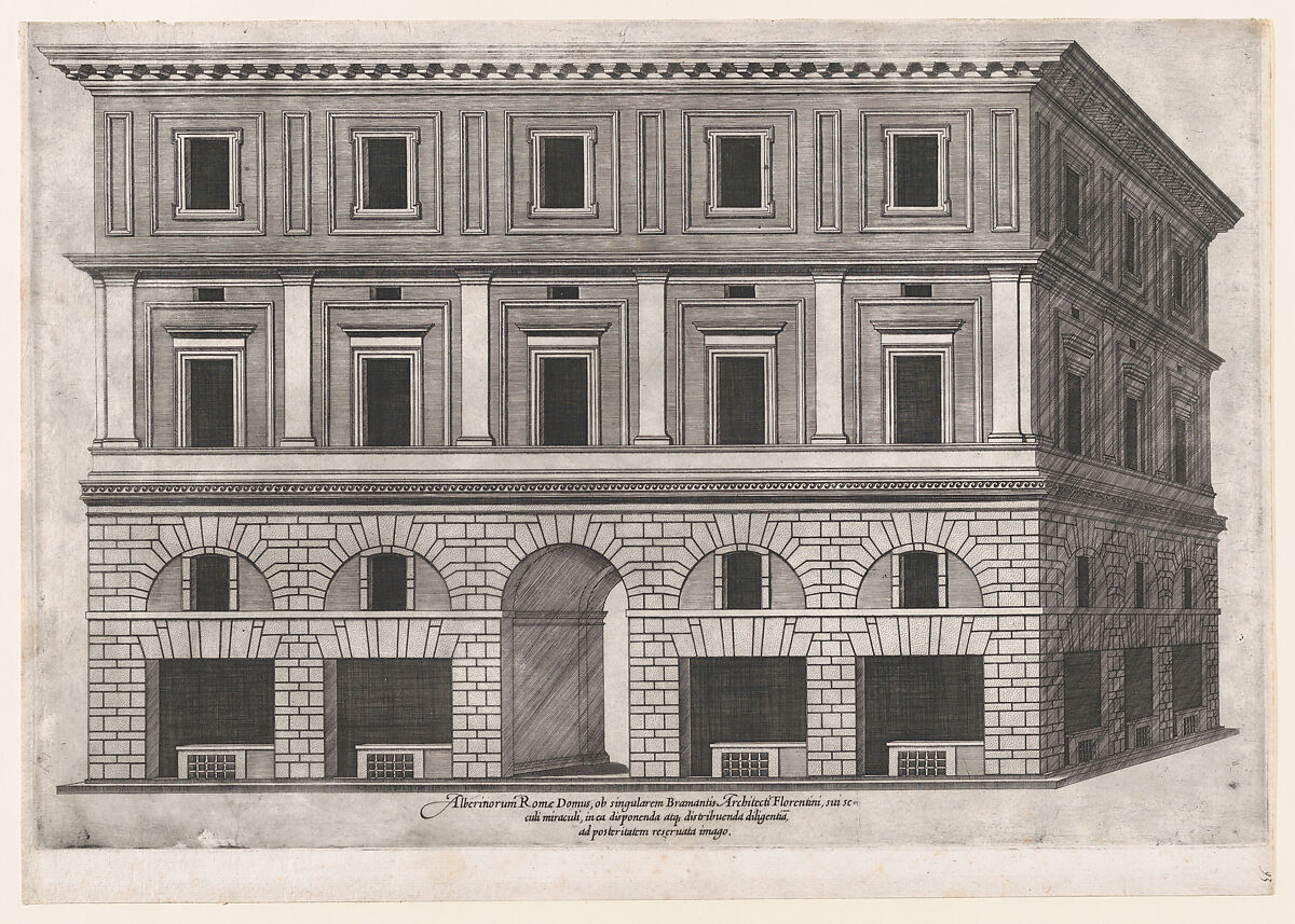 Alberini Palace, from "Speculum Romanae Magnificentiae", Anonymous, Engraving 