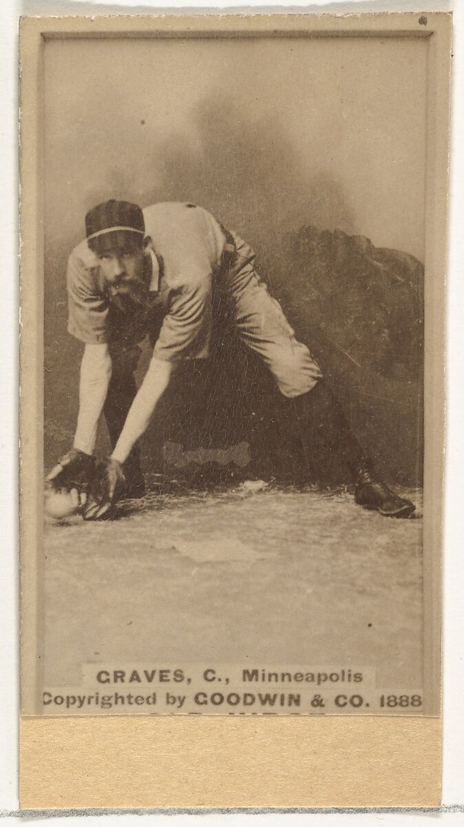 Frank Norris Graves, Catcher, Minneapolis, from the Old Judge series (N172) for Old Judge Cigarettes, Issued by Goodwin &amp; Company, Albumen photograph 