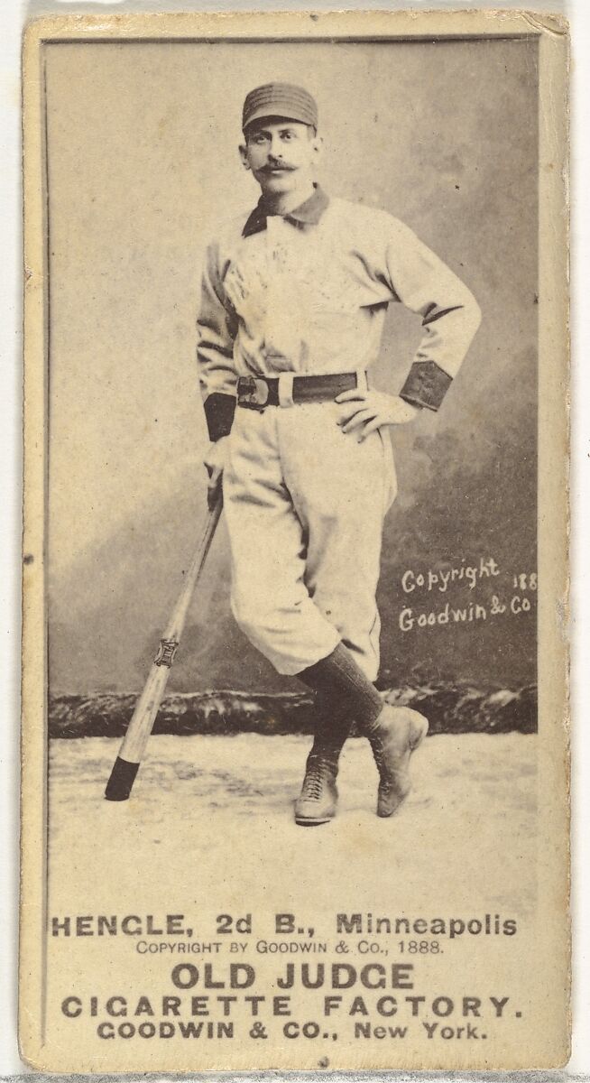 Emery J. "Moxie" Hengel, 2nd Base, Minneapolis, from the Old Judge series (N172) for Old Judge Cigarettes, Issued by Goodwin &amp; Company, Albumen photograph 