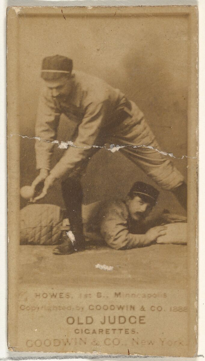William Hildreth "Bill" Hawes, 1st Base, Minneapolis, from the Old Judge series (N172) for Old Judge Cigarettes, Issued by Goodwin &amp; Company, Albumen photograph 