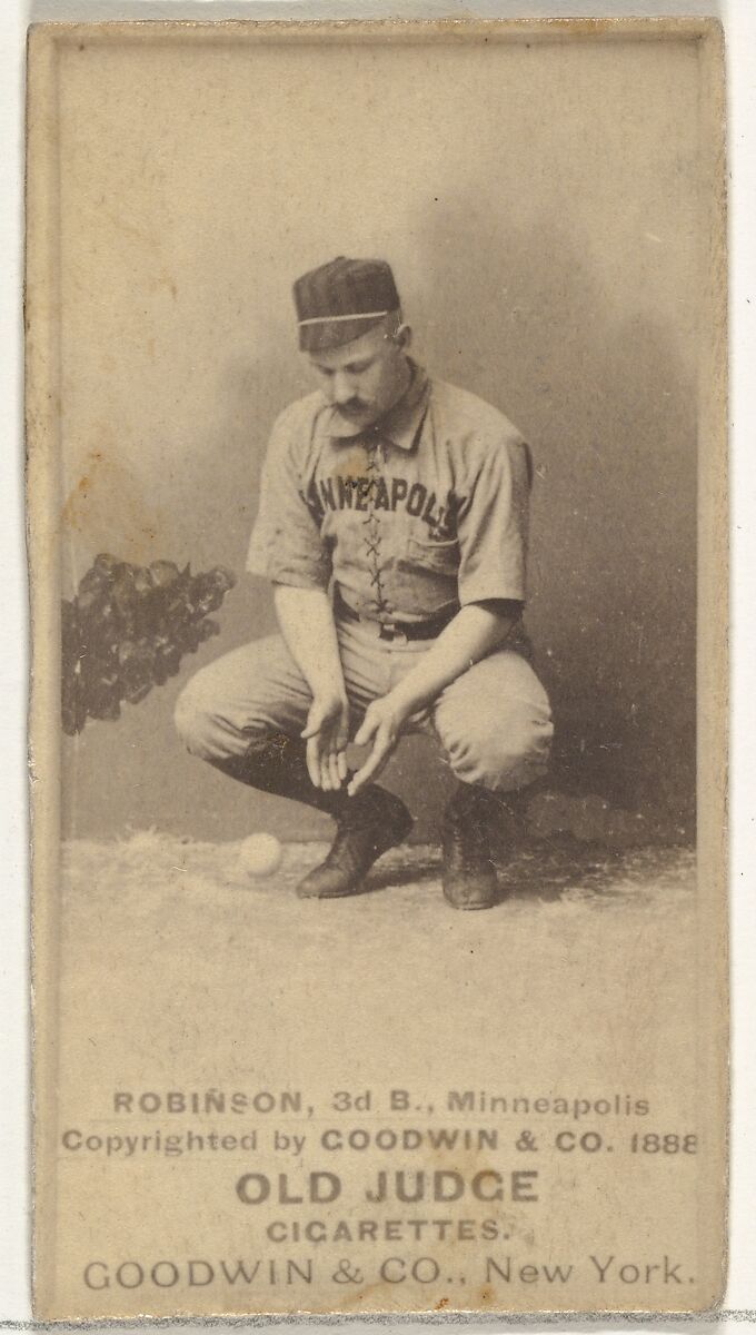 Myers C. Robinson, 3rd Base, Minneapolis, from the Old Judge series (N172) for Old Judge Cigarettes, Issued by Goodwin &amp; Company, Albumen photograph 