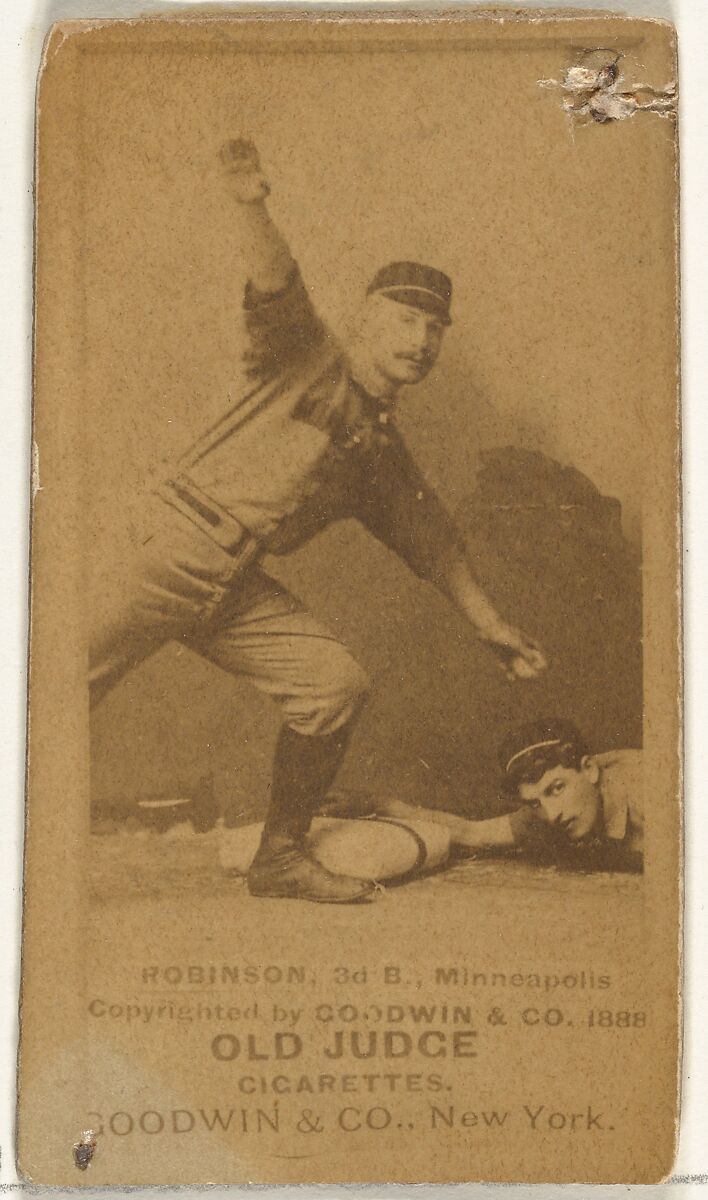 Myers C. Robinson, 3rd Base, Minneapolis, from the Old Judge series (N172) for Old Judge Cigarettes, Issued by Goodwin &amp; Company, Albumen photograph 