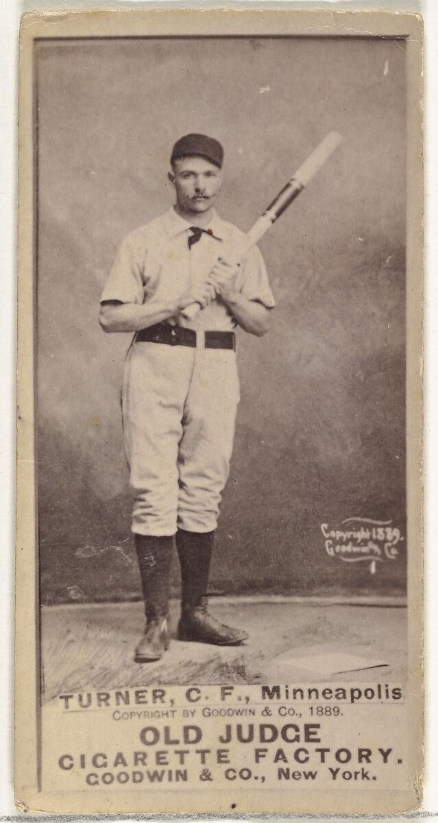 Thomas Turner, Center Field, Minneapolis, from the Old Judge series (N172) for Old Judge Cigarettes, Issued by Goodwin &amp; Company, Albumen photograph 