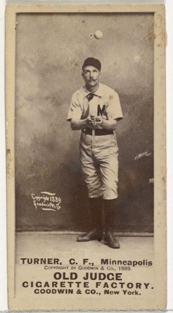 Thomas Turner, Center Field, Minneapolis, from the Old Judge series (N172) for Old Judge Cigarettes, Issued by Goodwin &amp; Company, Albumen photograph 