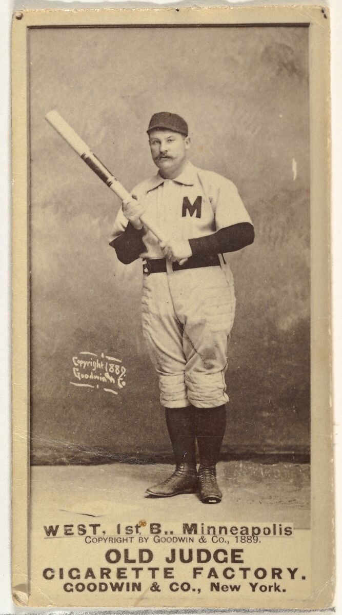 Milton Douglas "Buck" West, 1st Base, Minneapolis, from the Old Judge series (N172) for Old Judge Cigarettes, Issued by Goodwin &amp; Company, Albumen photograph 