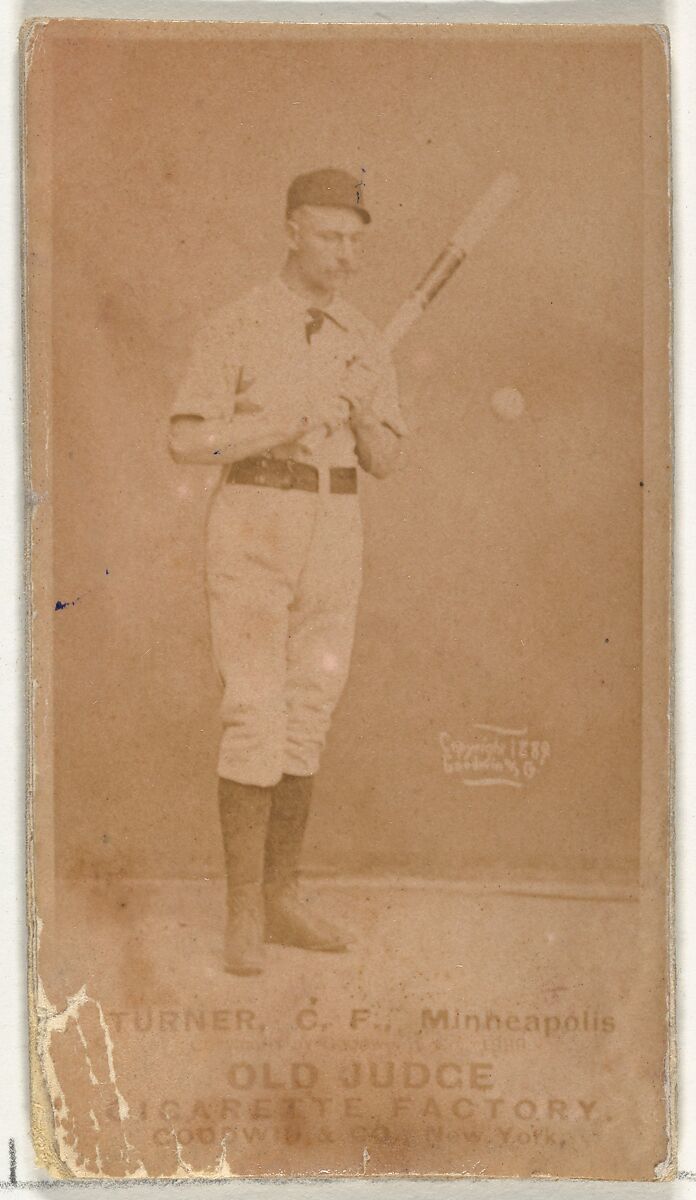 Thomas Turner, Center Field, Minneapolis, from the Old Judge series (N172) for Old Judge Cigarettes, Issued by Goodwin &amp; Company, Albumen photograph 