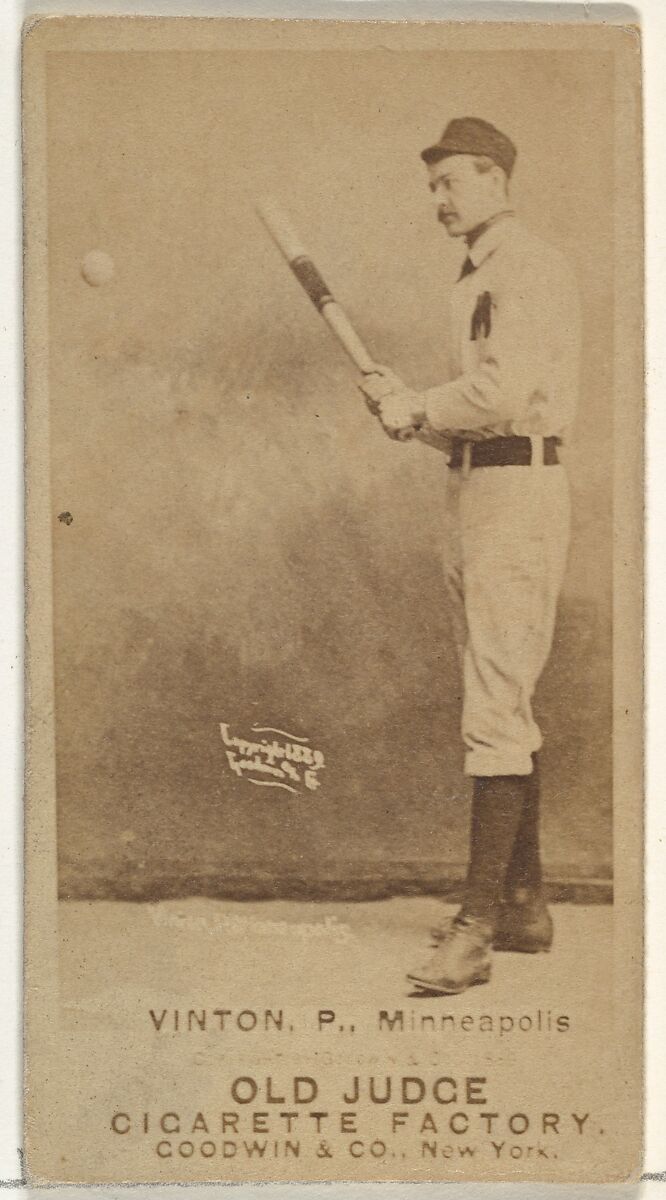 William Miller "Bill" Vinton, Pitcher, Minneapolis, from the Old Judge series (N172) for Old Judge Cigarettes, Issued by Goodwin &amp; Company, Albumen photograph 