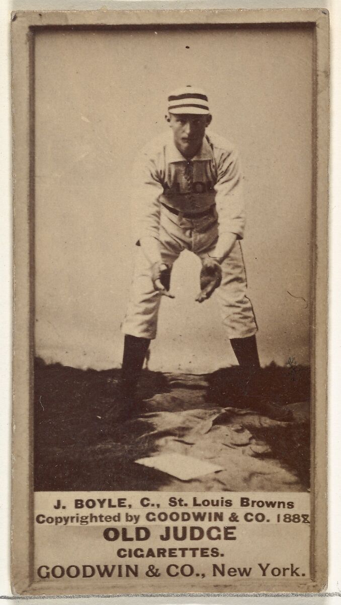 John Anthony "Honest John" Boyle, Catcher, St. Louis Browns, from the Old Judge series (N172) for Old Judge Cigarettes, Issued by Goodwin &amp; Company, Albumen photograph 