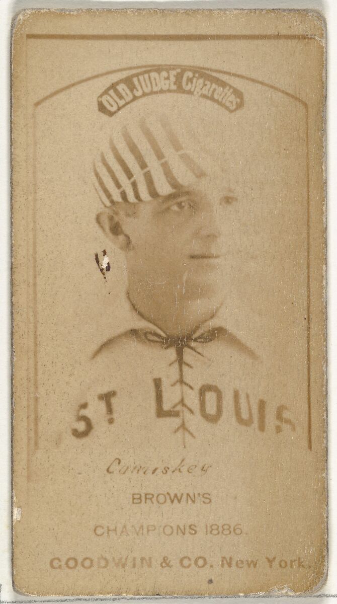Charles Albert "The Old Roman" Comiskey, 1st Base and Manager, St. Louis Browns, from the Old Judge series (N172) for Old Judge Cigarettes, Issued by Goodwin &amp; Company, Albumen photograph 