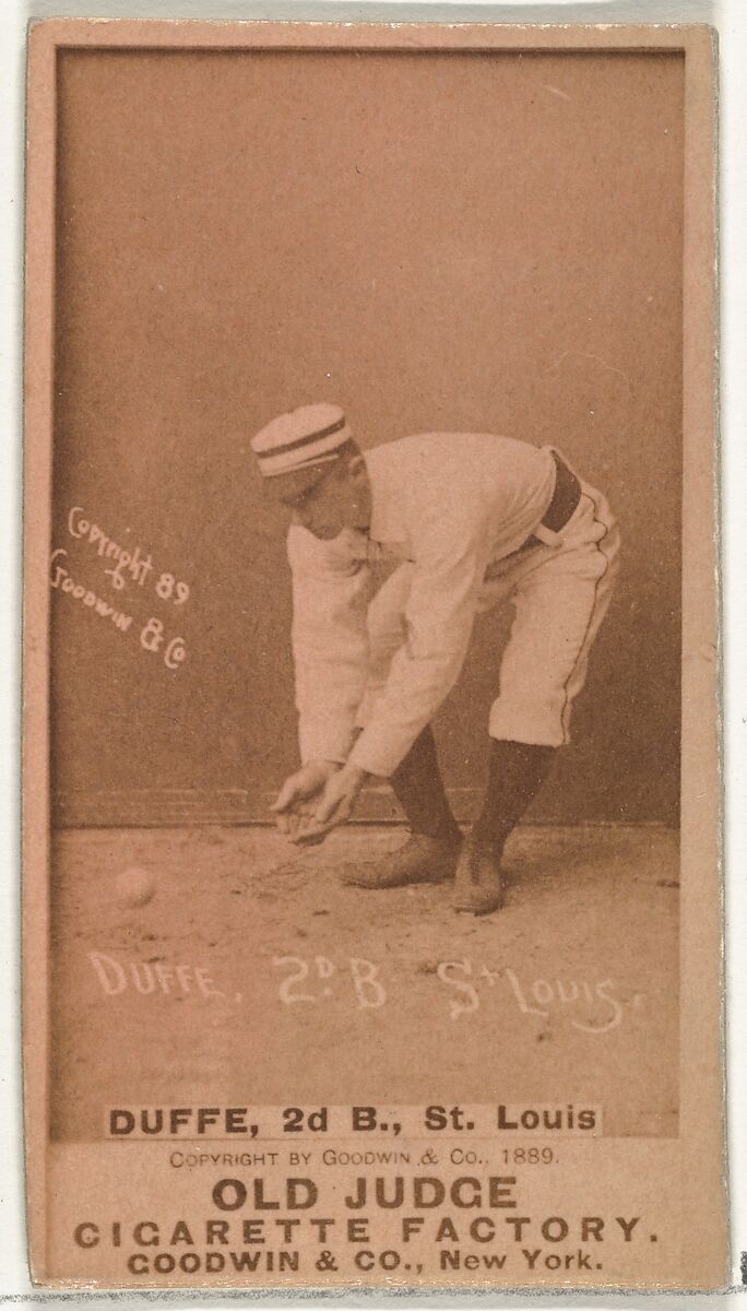 Charles Edward "Charlie" Duffee, 2nd Base, St. Louis Browns, from the Old Judge series (N172) for Old Judge Cigarettes, Issued by Goodwin &amp; Company, Albumen photograph 