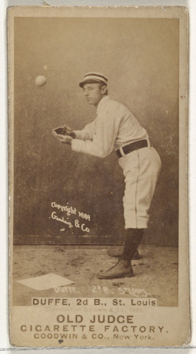 Charles Edward "Charlie" Duffee, 2nd Base, St. Louis Browns, from the Old Judge series (N172) for Old Judge Cigarettes, Issued by Goodwin &amp; Company, Albumen photograph 