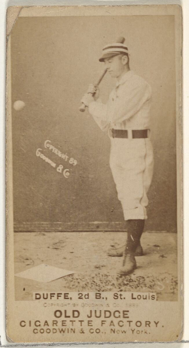 Charles Edward "Charlie" Duffee, 2nd Base, St. Louis Browns, from the Old Judge series (N172) for Old Judge Cigarettes, Issued by Goodwin &amp; Company, Albumen photograph 