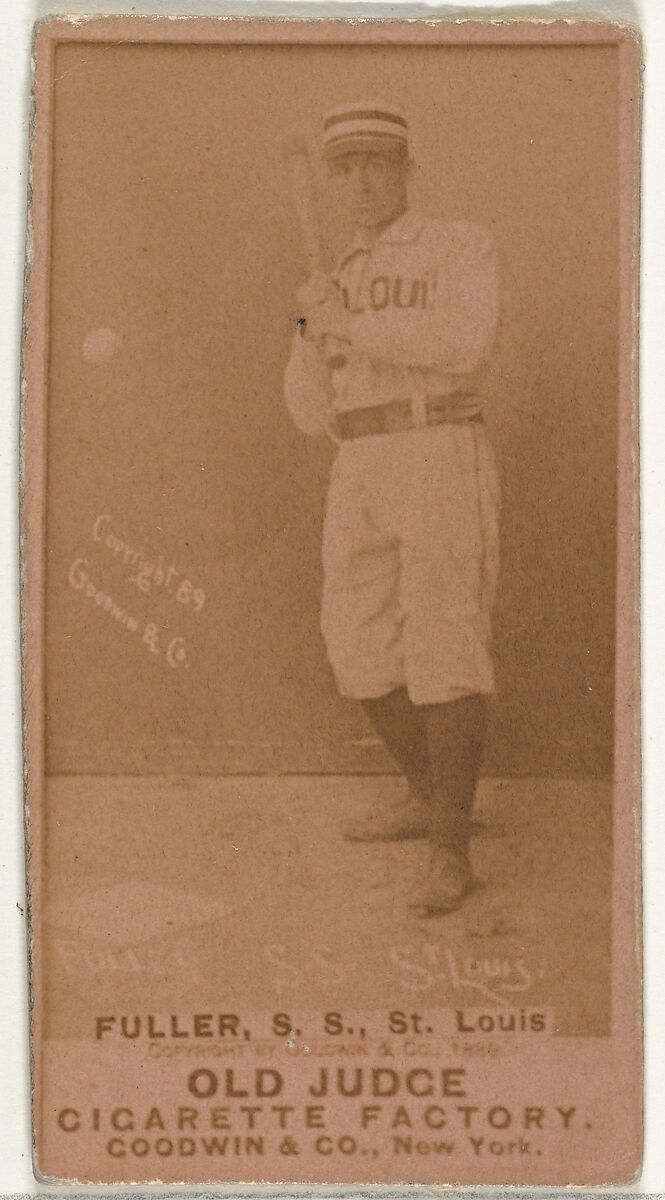William Benjamin "Shorty" Fuller, Shortstop, St. Louis Browns, from the Old Judge series (N172) for Old Judge Cigarettes, Issued by Goodwin &amp; Company, Albumen photograph 