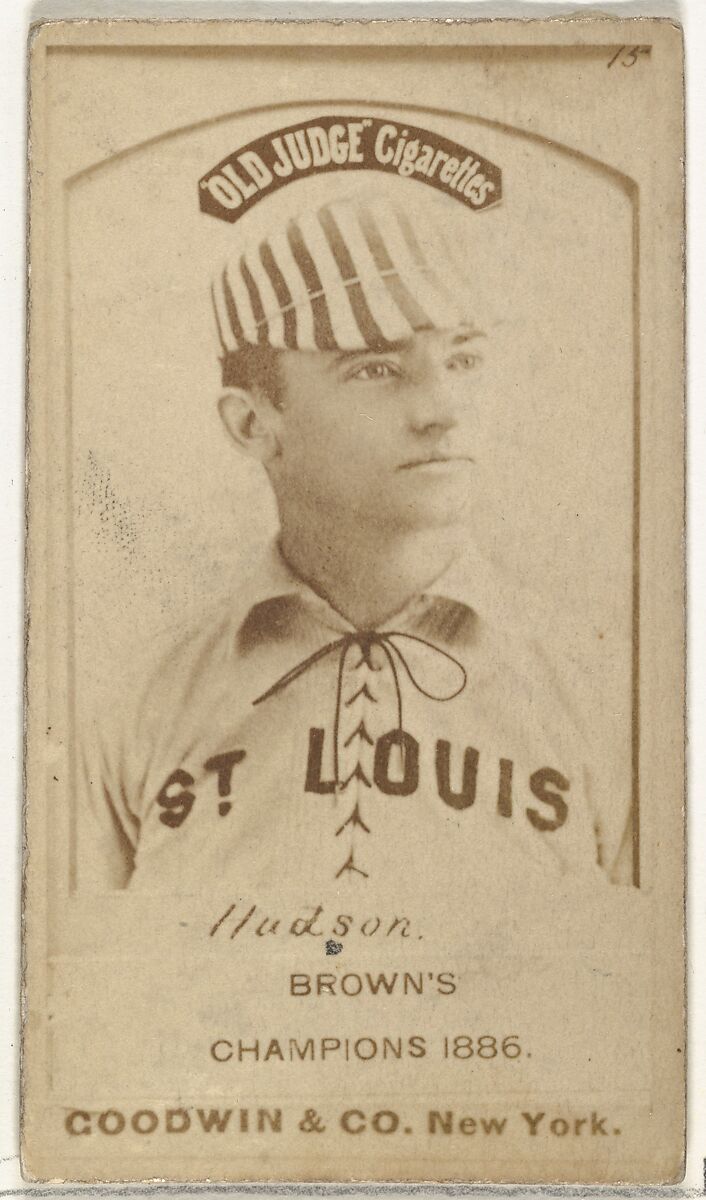 Nathaniel P. "Nat" Hudson, Pitcher, St. Louis Browns, from the Old Judge series (N172) for Old Judge Cigarettes, Issued by Goodwin &amp; Company, Albumen photograph 