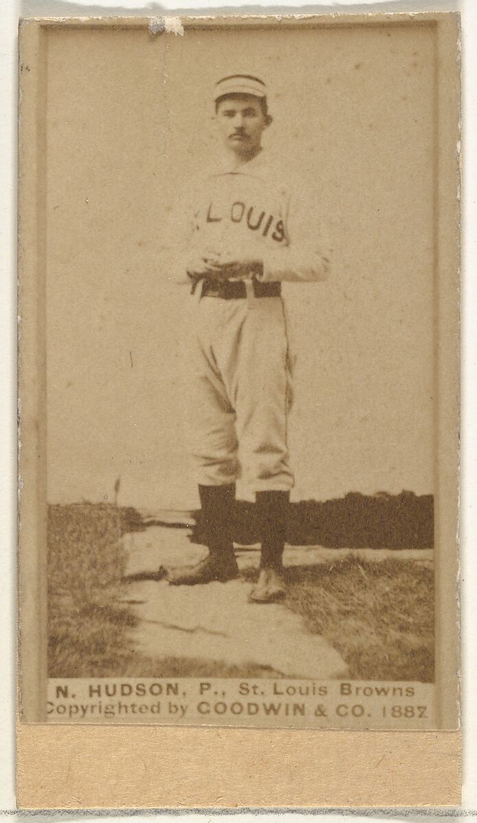 Nathaniel P. "Nat" Hudson, Pitcher, St. Louis Browns, from the Old Judge series (N172) for Old Judge Cigarettes, Issued by Goodwin &amp; Company, Albumen photograph 