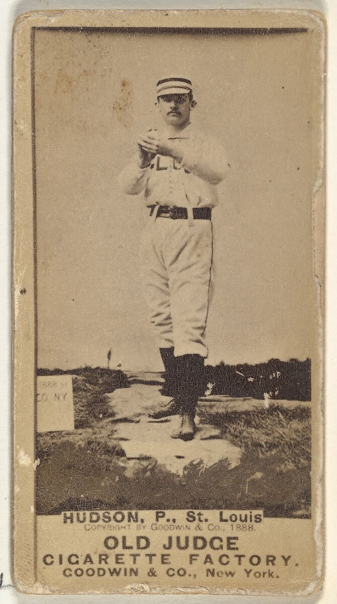 Nathaniel P. "Nat" Hudson, Pitcher, St. Louis Browns, from the Old Judge series (N172) for Old Judge Cigarettes, Issued by Goodwin &amp; Company, Albumen photograph 