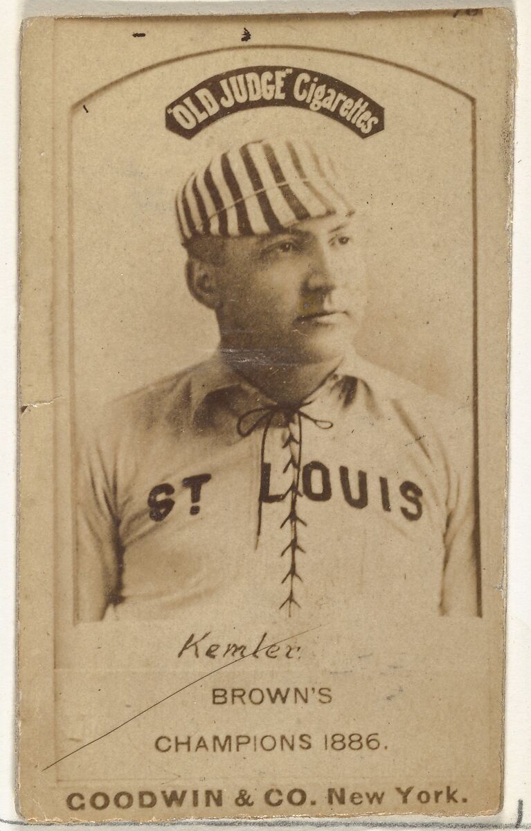 Rudolph Kemmler, St. Louis Browns, from the Old Judge series (N172) for Old Judge Cigarettes, Issued by Goodwin &amp; Company, Albumen photograph 