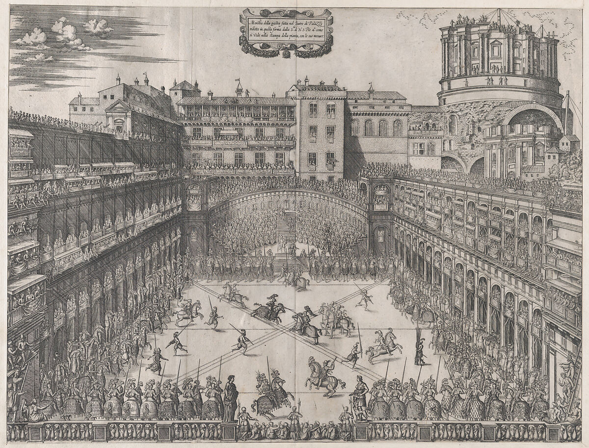 Vatican Tournament, from "Speculum Romanae Magnificentiae", Master HCB (active Rome, 1565), Etching 