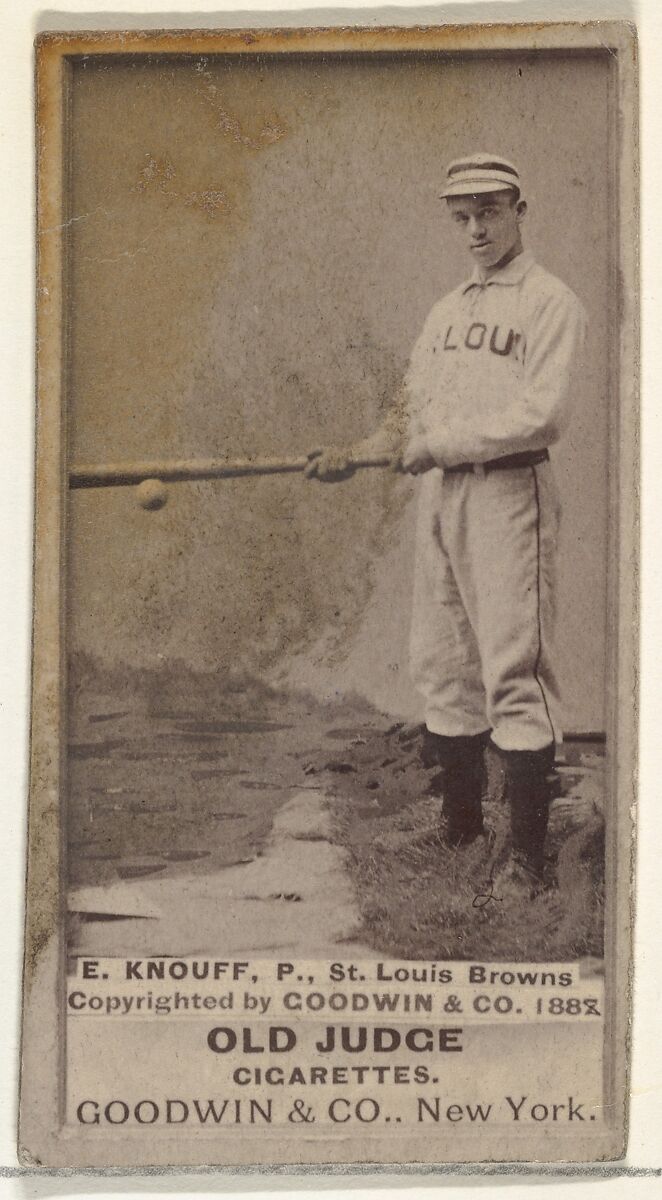 Edward Augustine "Ed" Knouff, Pitcher, St. Louis Browns, from the Old Judge series (N172) for Old Judge Cigarettes, Issued by Goodwin &amp; Company, Albumen photograph 