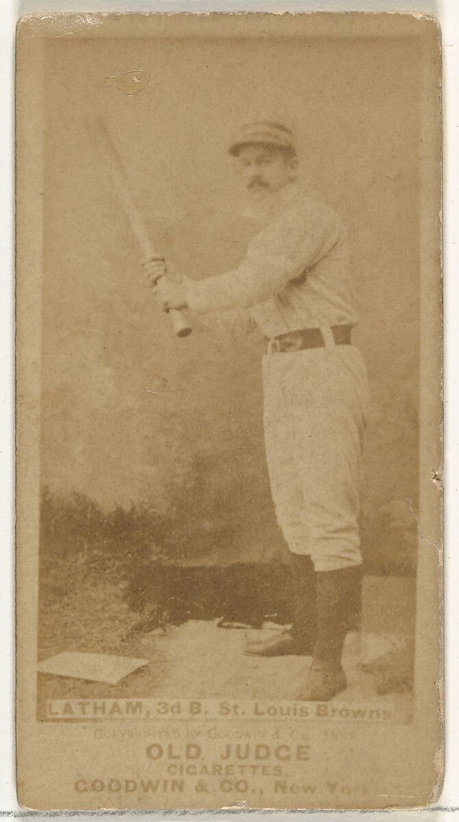 Arlie Latham, 3rd Base, St. Louis Browns, from the Old Judge series (N172) for Old Judge Cigarettes, Issued by Goodwin &amp; Company, Albumen photograph 