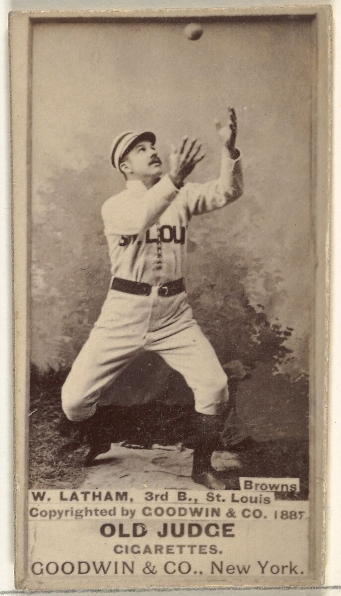 Arlie Latham, 3rd Base, St. Louis Browns, from the Old Judge series (N172) for Old Judge Cigarettes, Issued by Goodwin &amp; Company, Albumen photograph 