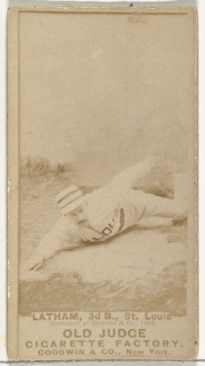 Arlie Latham, 3rd Base, St. Louis Browns, from the Old Judge series (N172) for Old Judge Cigarettes, Issued by Goodwin &amp; Company, Albumen photograph 