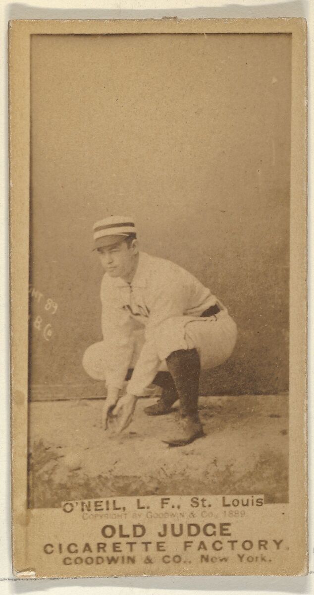 James Edward "Tip" O'Neill, Left Field, St. Louis Browns, from the Old Judge series (N172) for Old Judge Cigarettes, Issued by Goodwin &amp; Company, Albumen photograph 