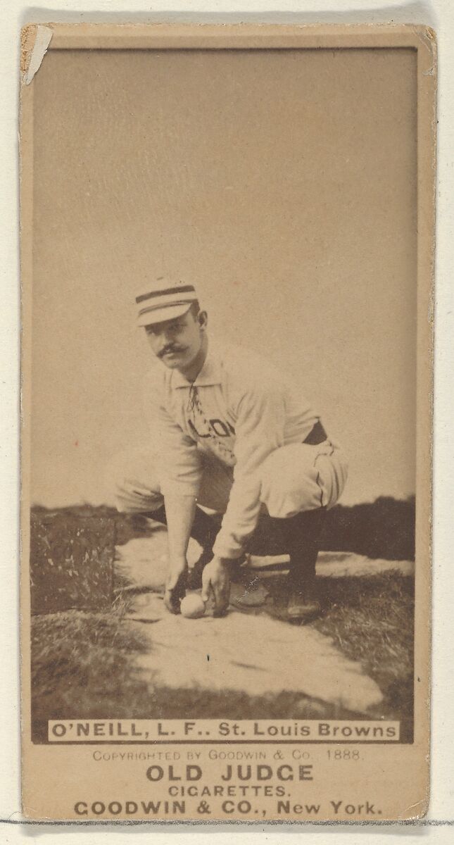 James Edward "Tip" O'Neill, Left Field, St. Louis Browns, from the Old Judge series (N172) for Old Judge Cigarettes, Issued by Goodwin &amp; Company, Albumen photograph 