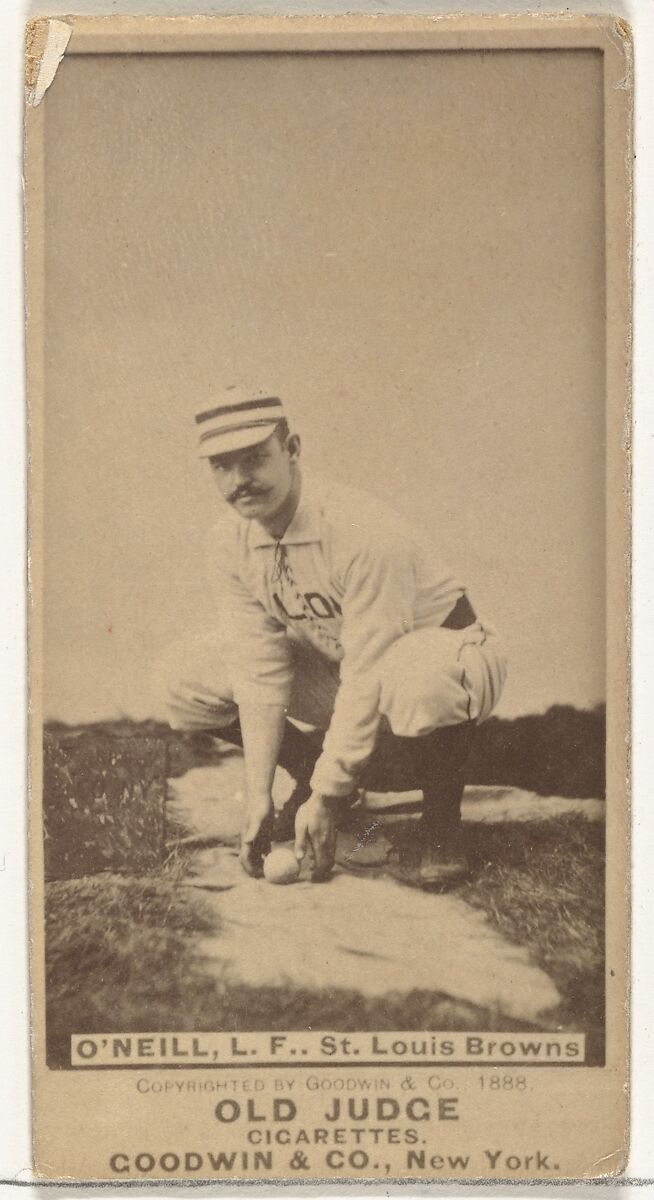 James Edward "Tip" O'Neill, Left Field, St. Louis Browns, from the Old Judge series (N172) for Old Judge Cigarettes, Issued by Goodwin &amp; Company, Albumen photograph
