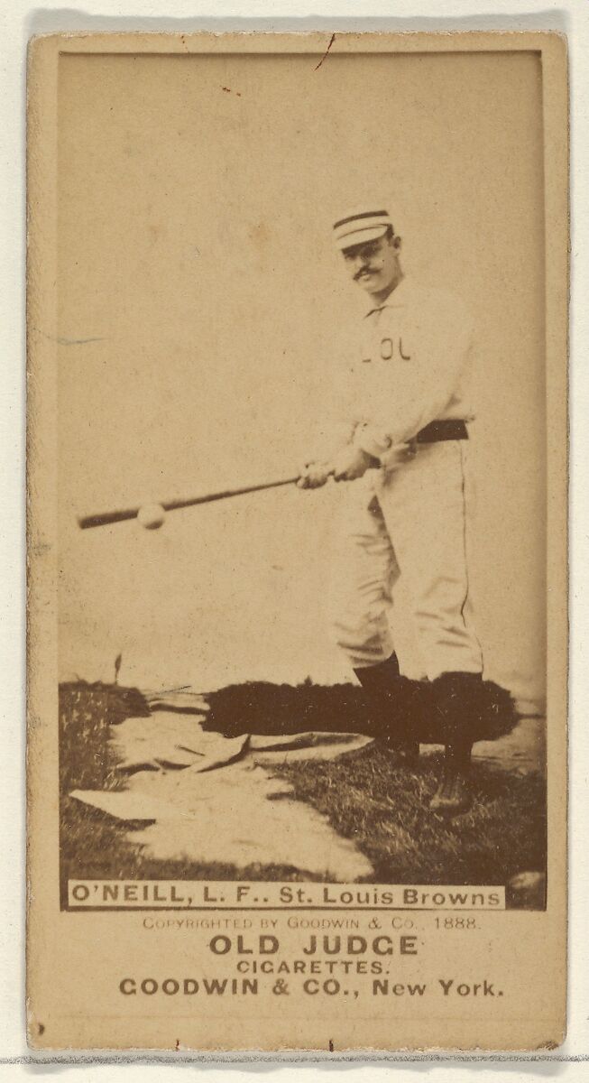 James Edward "Tip" O'Neill, Left Field, St. Louis Browns, from the Old Judge series (N172) for Old Judge Cigarettes, Issued by Goodwin &amp; Company, Albumen photograph 