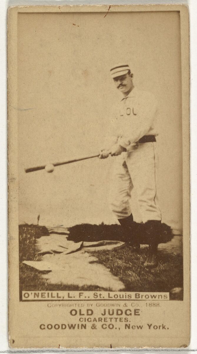 James Edward "Tip" O'Neill, Left Field, St. Louis Browns, from the Old Judge series (N172) for Old Judge Cigarettes, Issued by Goodwin &amp; Company, Albumen photograph