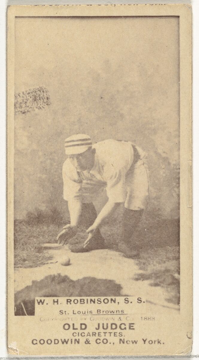 William H. "Yank" Robinson, Shortstop, St. Louis Browns, from the Old Judge series (N172) for Old Judge Cigarettes, Issued by Goodwin &amp; Company, Albumen photograph 