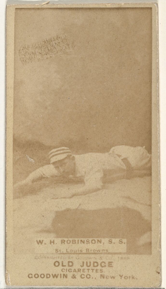 William H. "Yank" Robinson, Shortstop, St. Louis Browns, from the Old Judge series (N172) for Old Judge Cigarettes, Issued by Goodwin &amp; Company, Albumen photograph 