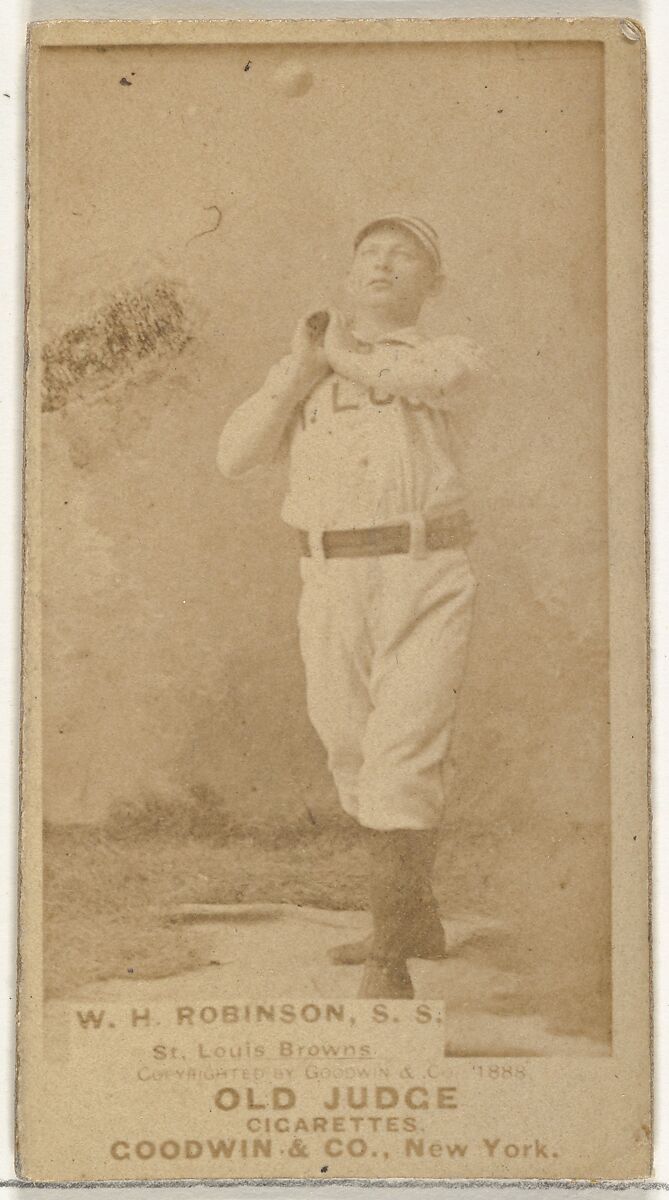 William H. "Yank" Robinson, Shortstop, St. Louis Browns, from the Old Judge series (N172) for Old Judge Cigarettes, Issued by Goodwin &amp; Company, Albumen photograph 