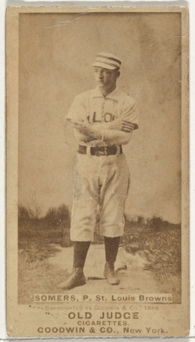 Somers, Pitcher, St. Louis Browns, from the Old Judge series (N172) for Old Judge Cigarettes, Issued by Goodwin &amp; Company, Albumen photograph 