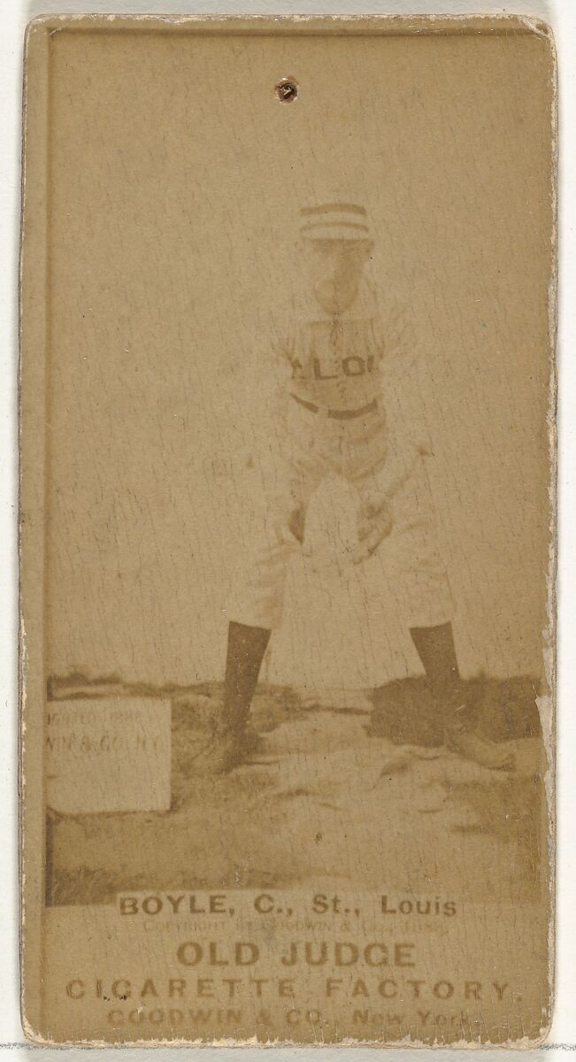 John Anthony "Honest John" Boyle, Catcher, St. Louis Browns, from the Old Judge series (N172) for Old Judge Cigarettes, Issued by Goodwin &amp; Company, Albumen photograph 