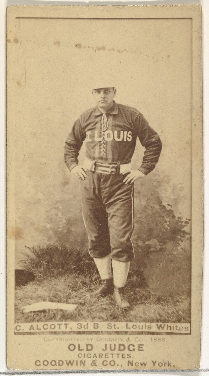 Alcott, 3rd Base, St. Louis Whites, from the Old Judge series (N172) for Old Judge Cigarettes, Issued by Goodwin &amp; Company, Albumen photograph 