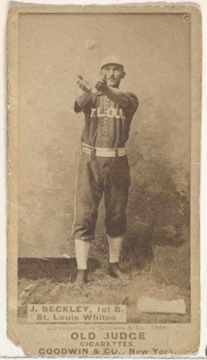Beckley, 1st Base, St. Louis Whites, from the Old Judge series (N172) for Old Judge Cigarettes, Issued by Goodwin &amp; Company, Albumen photograph 